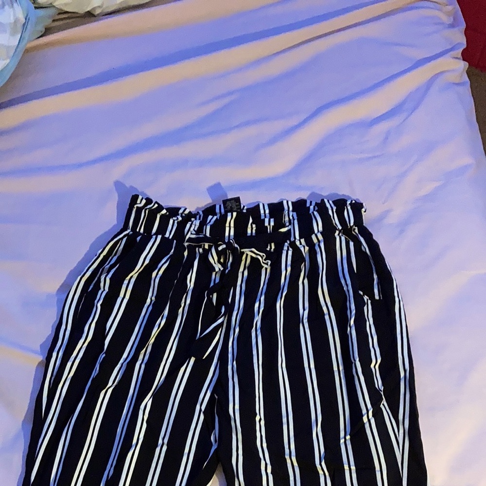 Black and white stripped pants
